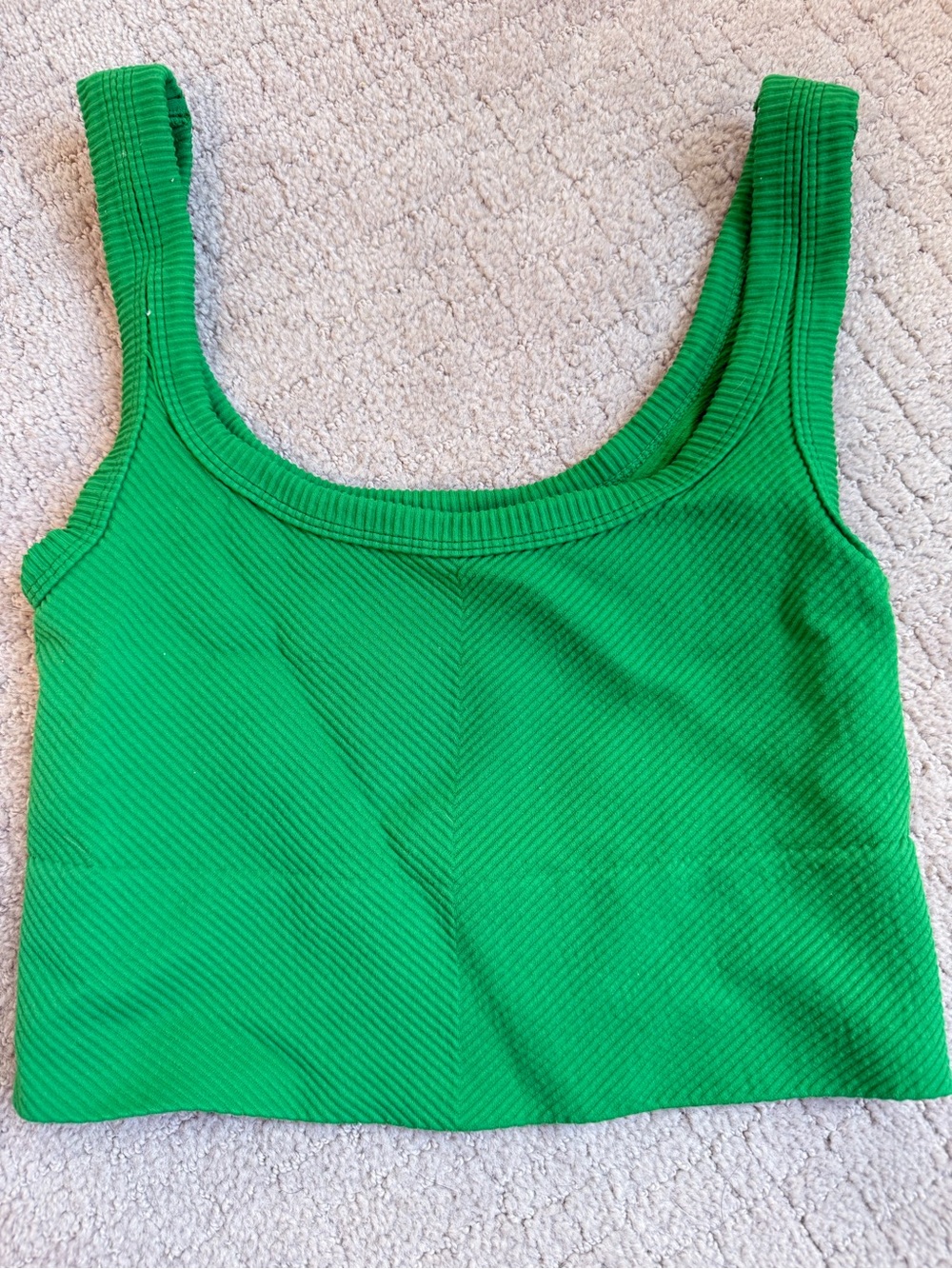 Nikibiki Kelly Green Ribbed Scoop Crop Tank - Picture 2 of 3